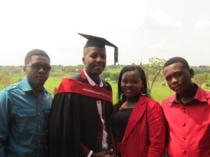 OLG Graduate Kevin Nkomo and guests Sifiso Hlengiwe and Thabani Mbehle Mar 2014.