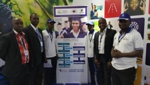 From left to right: Mr. Nshimirimana Polycarpe (WDA), Dr. Rusagara Innocent (WEC), Mr. Muhigirwa Michel (WEC Student), Mr. Dukuzumukiza Cedecias (WEC Student), Mr. Roti Balogun (Ericsson), Mr. Nicholas Banura Aine (WEC)