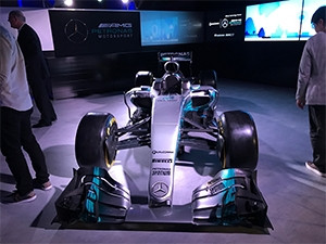 The Mercedes Formula One car.