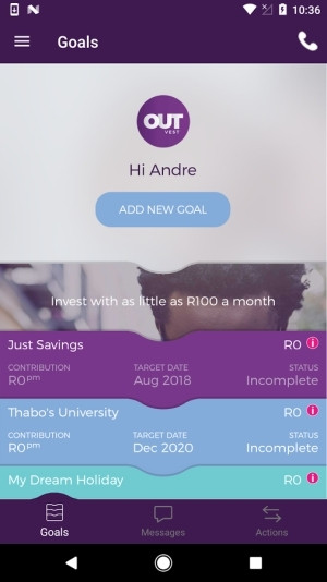 OUTsurance has launched investment app, OUTvest.